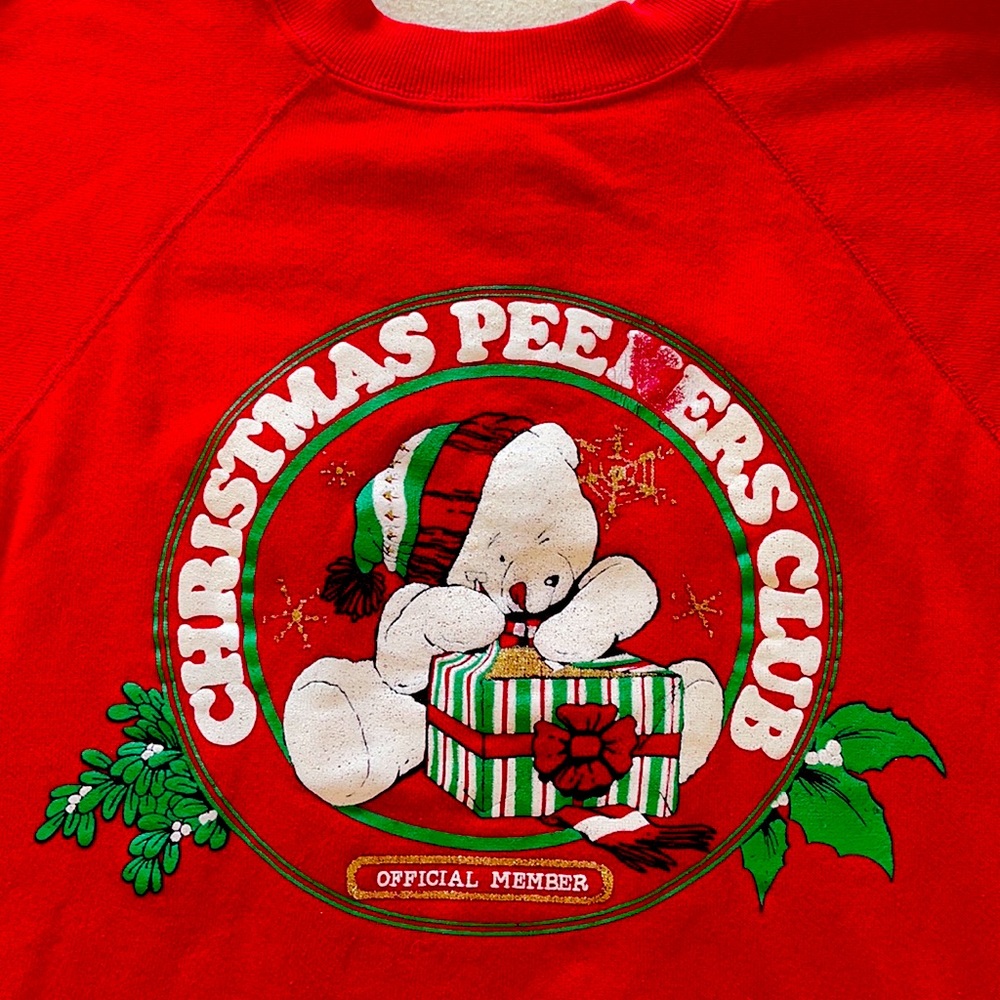 🎄 Vintage 80s Christmas Peekers Club Sweater 🎁